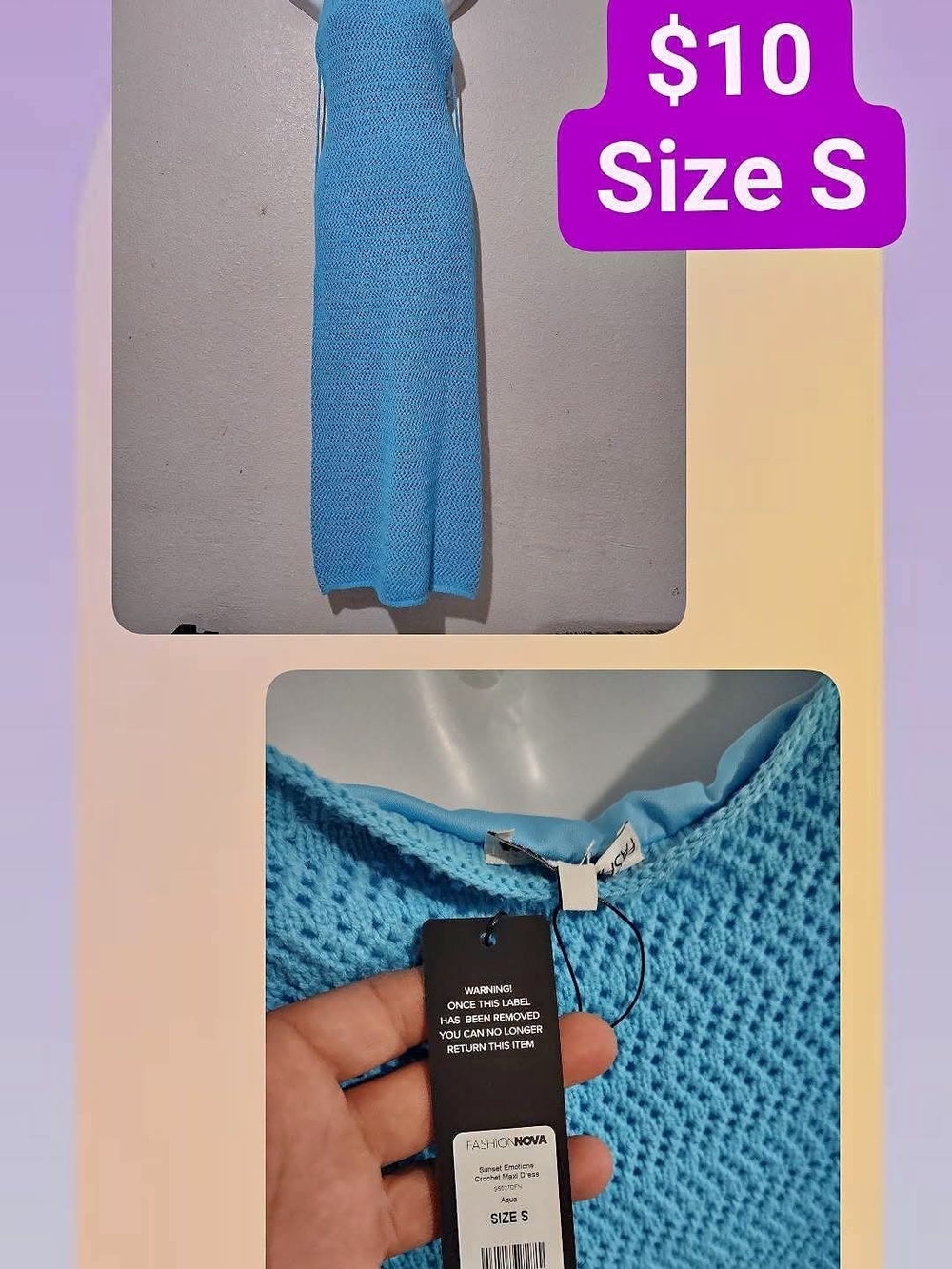 Fashion Nova Light Blue Knit Maxi Skirt